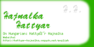 hajnalka hattyar business card